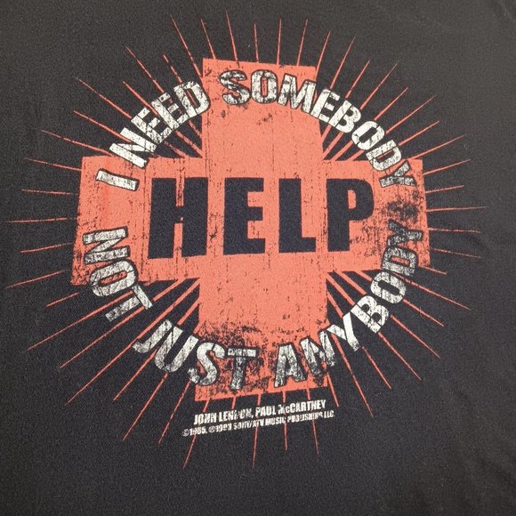 Paul McCartney HELP SOS Tour Dates 1993 Mens XXL T Shirt Black Rock Band Music - Picture 2 of 7